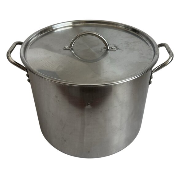 Stainless Steel Stackable Pot W/ Metal Lid Durable Cooking Pan Soup Vintage - Picture 2 of 4